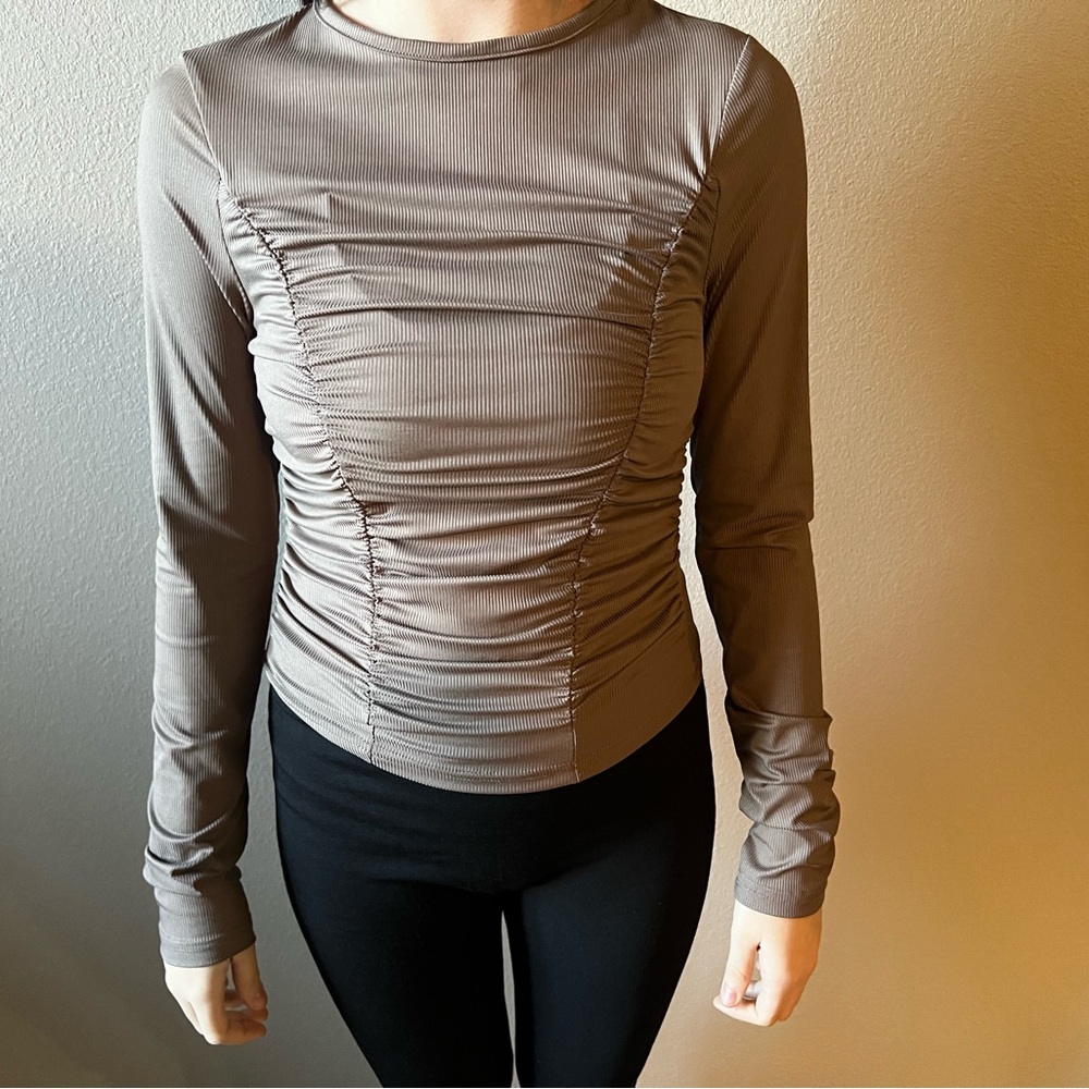 Brown long sleeve top from SHEIN